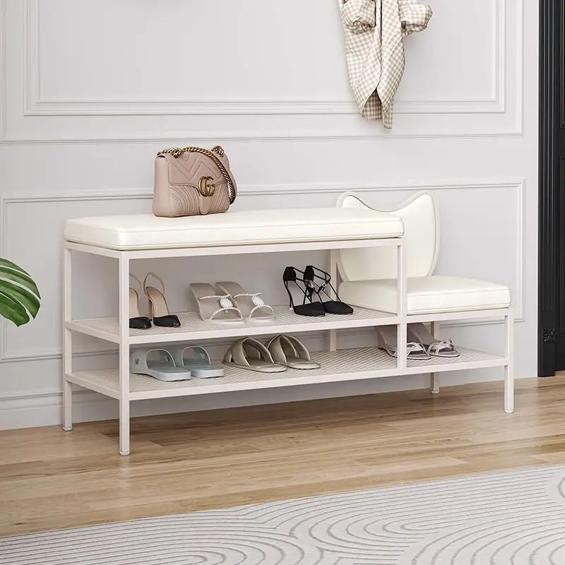 Cream style shoe changing stool, household doorstep shoe rack, can sit and put on shoes, stool, entrance door shoe cabinet,