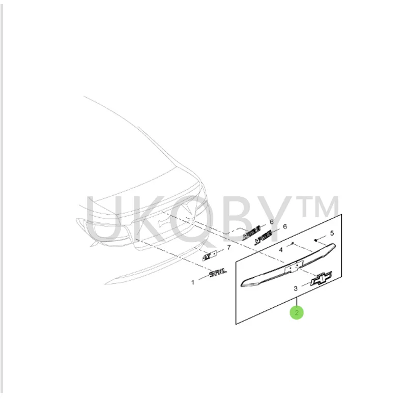 شريط صندوق خلفي مع شعار ، ديكور صندوق السيارة ، مشرق ، مناسب لـ Ch Ev ro le Sail 3 #2