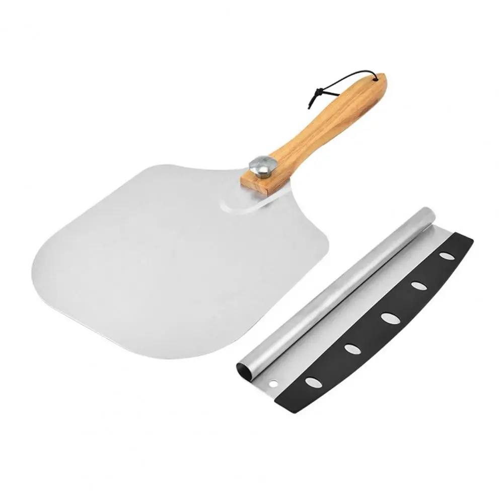 Pizza Paddle Professional Pizza Accessories Kit with Aluminum Pizza Spatula Rocker Cutter Set for Oven Baking Grill Family