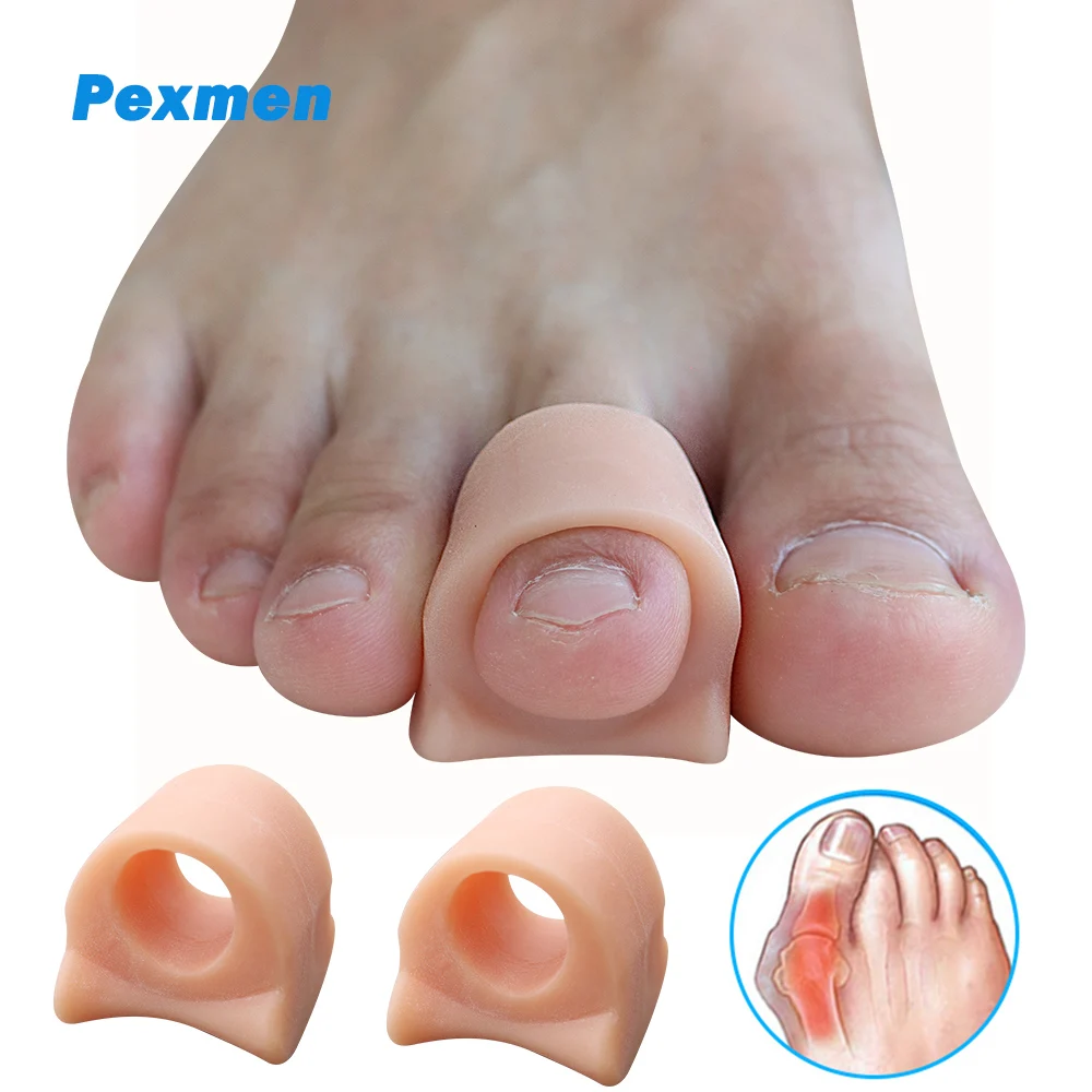 

Pexmen 2/4Pcs Toe Separator Protector Gel Toe Spacer Bunion Corrector Spreader for Bunions Overlapping Toes and Pain Relief Pads