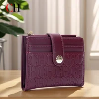 CH nuevo clásico plegable Clip para billetes compacto ligero diseño de marca de lujo sentido carta decoración tarjetero mujeres cero cartera