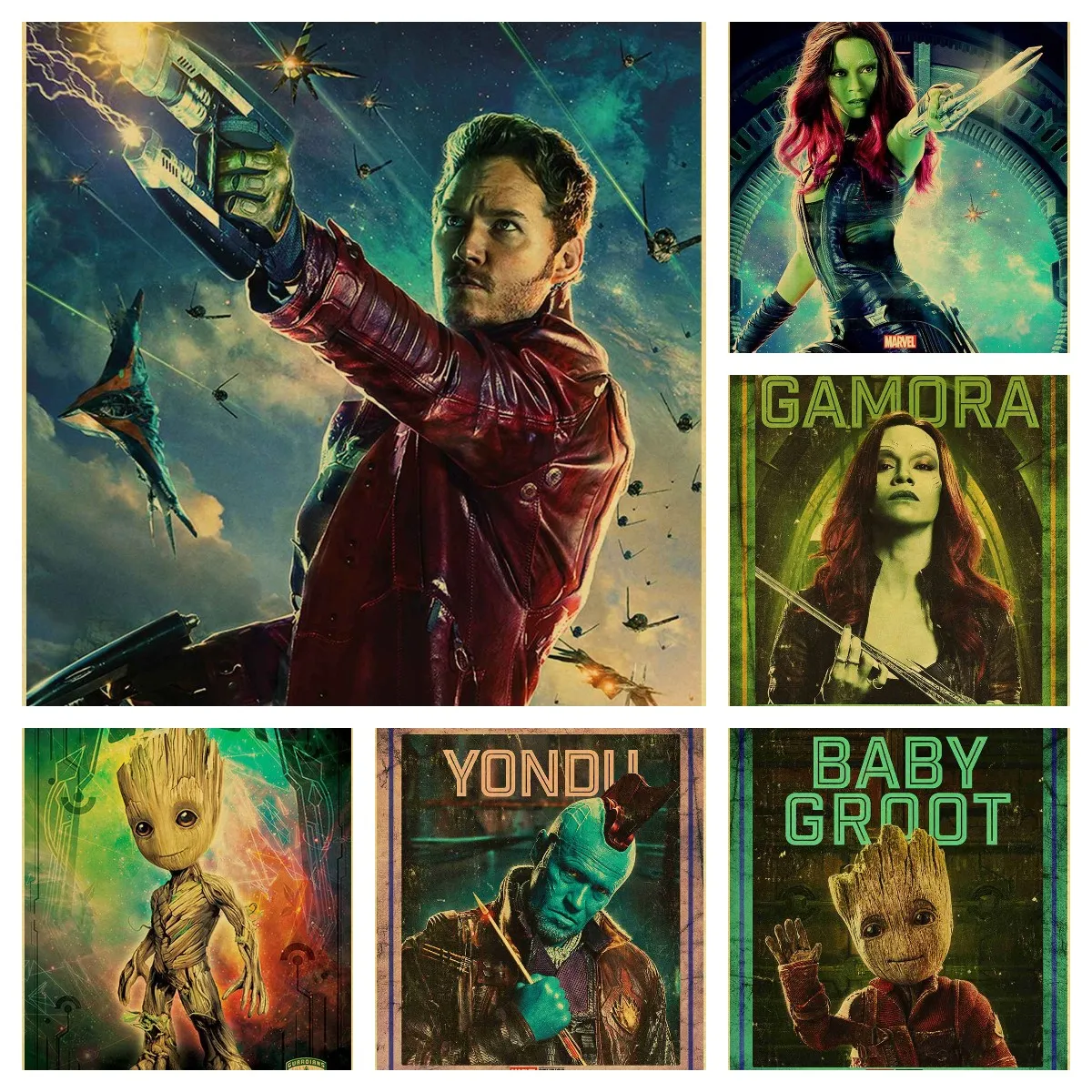 Canvas Painting Disney Marvel Movie Guardians of The Galaxy Posters and Prints Wall Art Pictures Children Room Home Decoration