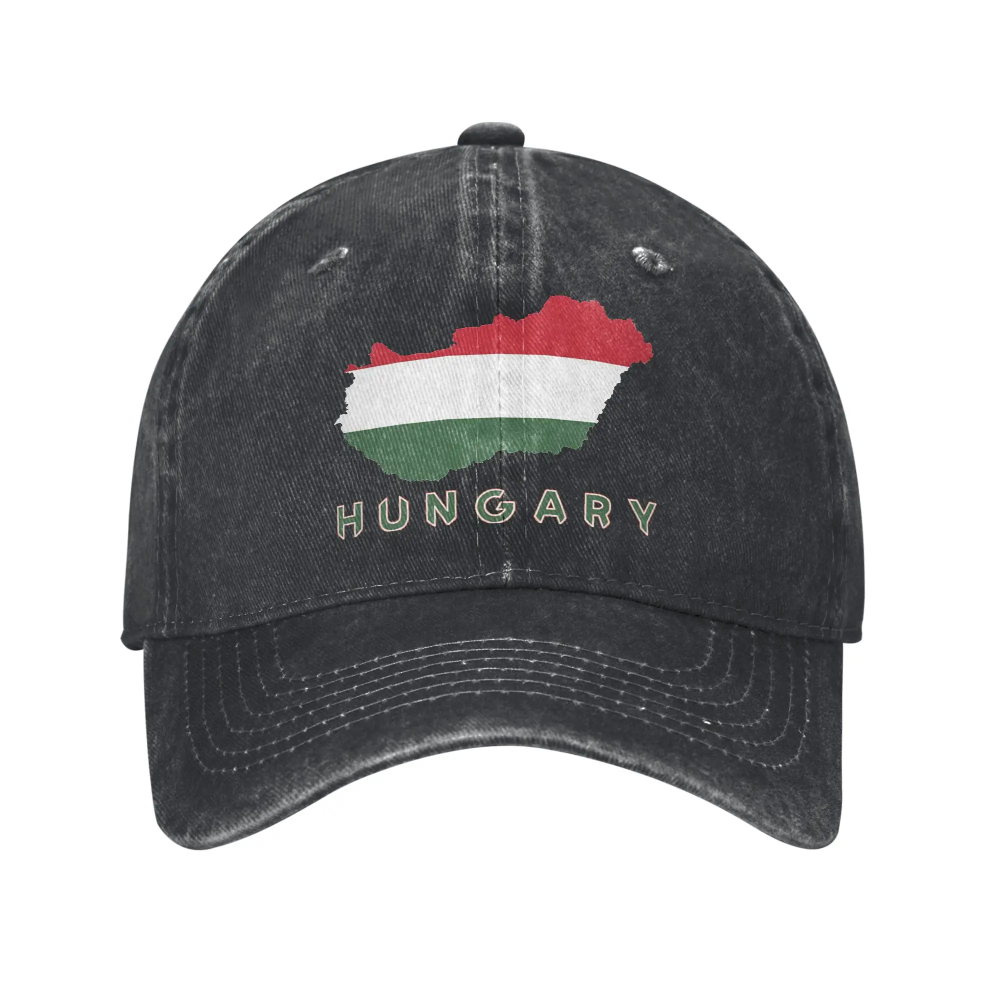Hungary Flag Country Outline Design  Casual Baseball Cap  Outdoor Sport Trucker Hat Summer Sun-Proof Men Women Cute Snapback Cap