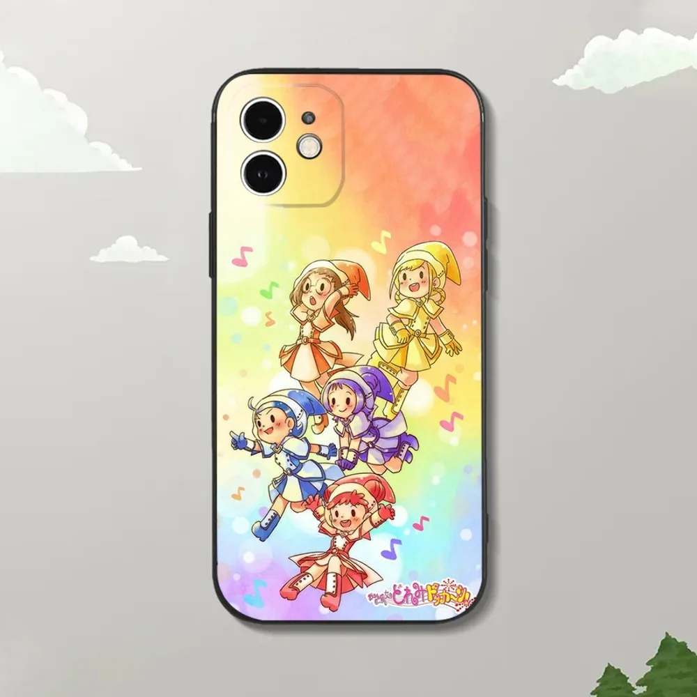 Magical D-DoReMi Anime Phone Case For iPhone16,15,14,13,12 Mini 11 Pro XR,X,XS,MAX 7,8 Plus Silicone Cover Soft Black