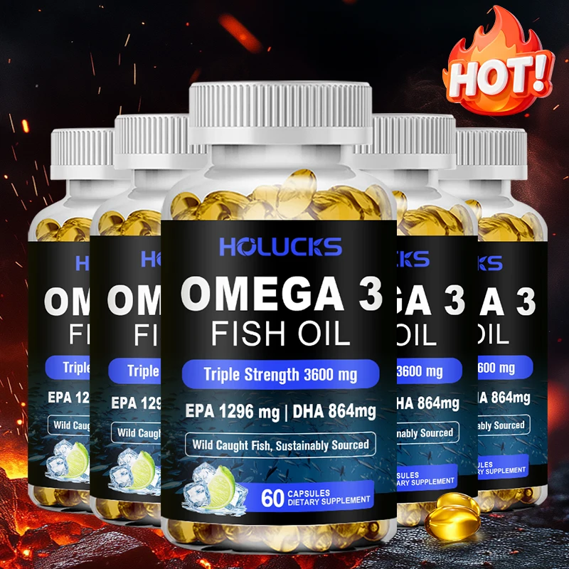 Omega 3 Fish Oil Capsules High Strength EPA DHA Supports Brain Heart Eye Health Fatty Acids Supplement