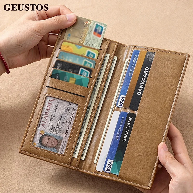 WERLLANDS PU Leather Women Card Holder Multi Slots Business ID Card Wallet Portable Credit Card Case