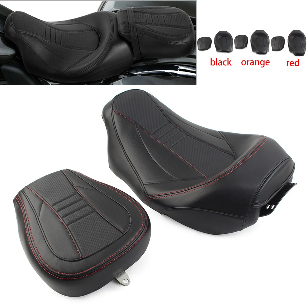 Motorcycle Driver Passenger Pillion Seat Low-Profile For Harley Davidson Touring Road Glide CVO 2009-2022