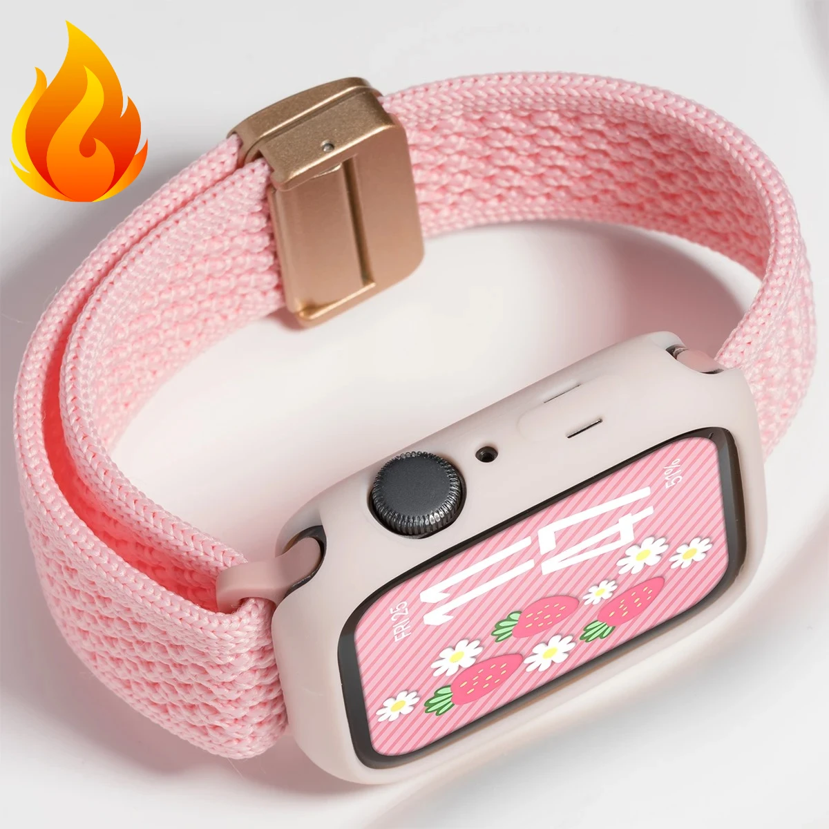 النايلون المغناطيسي الفرقة لساعة أبل 45 مللي متر 41 مللي متر 44 40 مللي متر سلسلة 11 10 46 42 مللي متر لينة سوار ل IWatch الترا 49 مللي متر 9 7 8 6 5 4 حزام #1