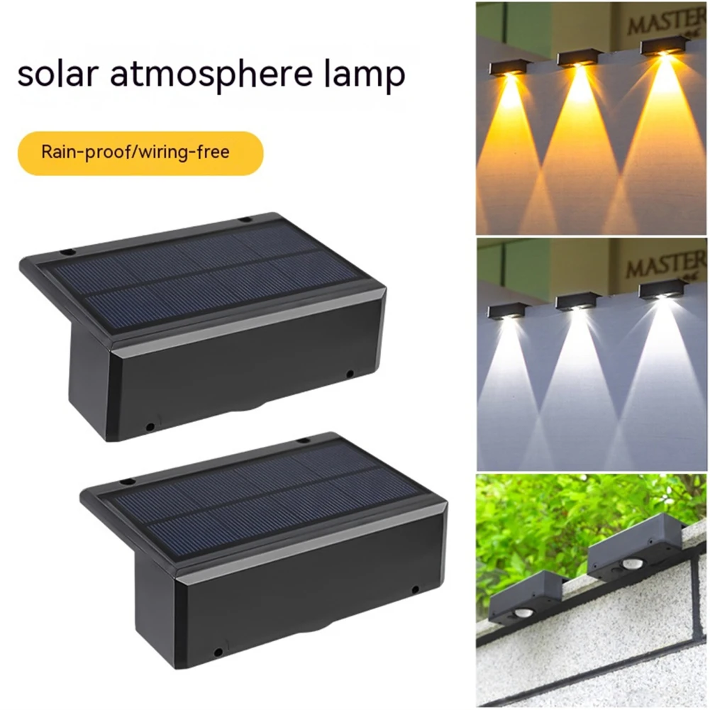 Solar Wall Lights Outdoor Square Solar Wireless Wall Mount Lights IP65 Waterproof Outdoor Wall Lamps Garden Decorative Lighting