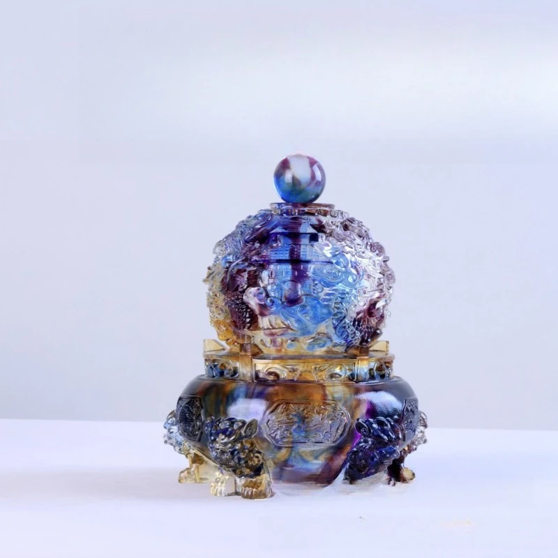 Production of Liujiuzhuan Qiankun Furnace, ancient glazed incense burner ornament