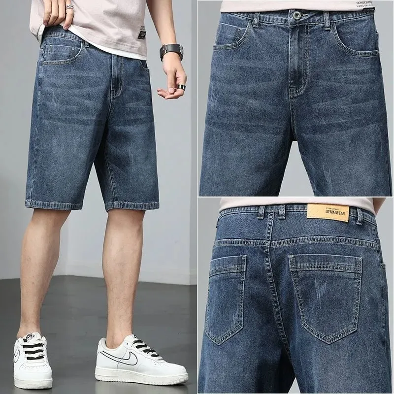 

Men's Denim Shorts Summer Loose Fit Straight Leg Casual Jean Shorts