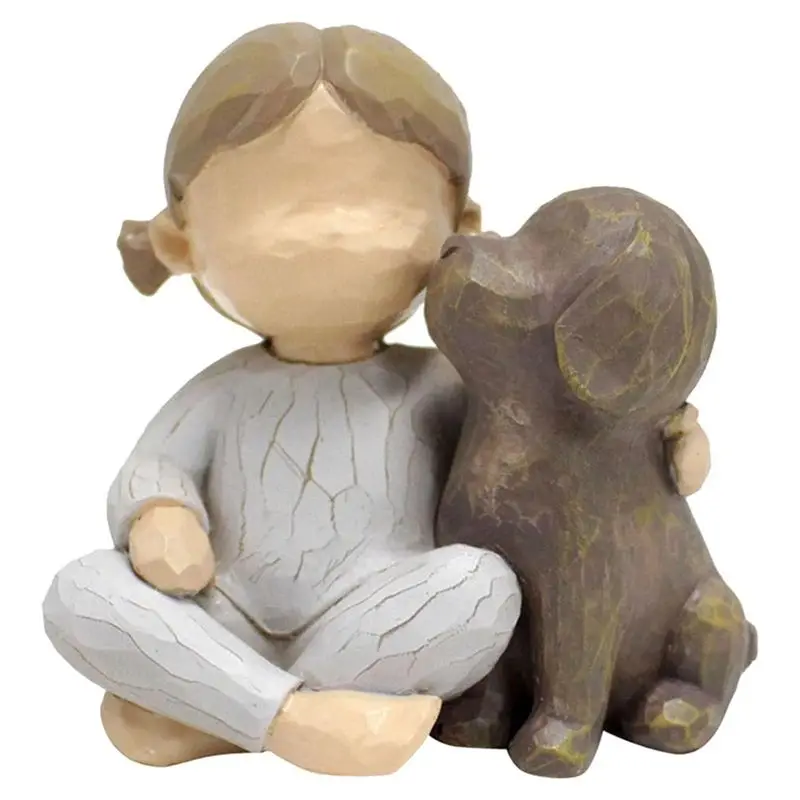 A76I-Sculptures, Living Room Bookcase Decorations, Crafts Resin Statues, Decorative Christmas Memorial Gifts For Dog Lovers