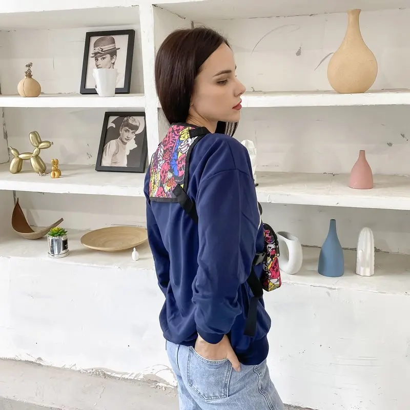 Hip-hop streetwear peito rig saco unisex saco de peito esporte armazenamento colete mochilas multi-funcional saco de cintura com fivela triangular