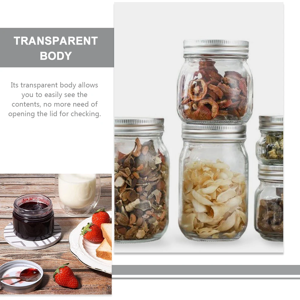 

8Pcs Small Airtight Jam Jars Sealed Glass Containers Leakproof Storage for Honey Jelly Syrup Kitchen Small Jars with Lids