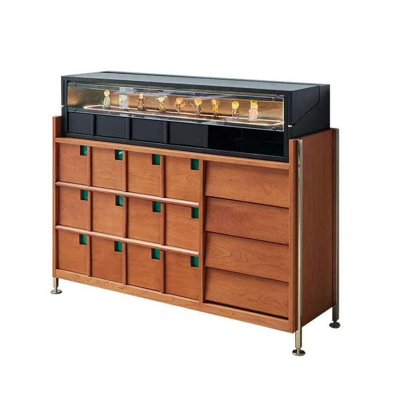 

Seven chest of drawers, medieval storage cabinet, retro chest of drawers, cherry wood dining side, large drawer bar counter