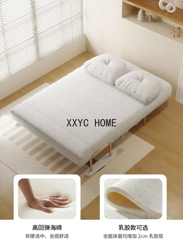 Foldable sofa bed, dual-purpose single and double small unit expandable bed, balcony, multi-functional internet celebrity cloud