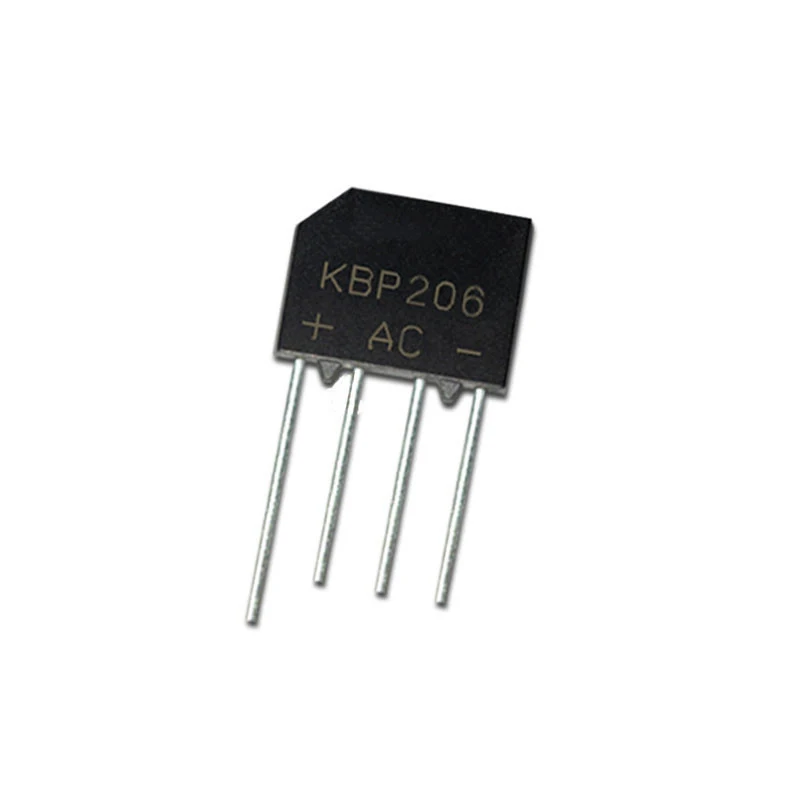 20~2000Pcs KBP210 KBP206 Bridge Rectifier 2A 1000V/600V KBP210G KBP206G Bridge Stack DIP-4 Flat Bridge