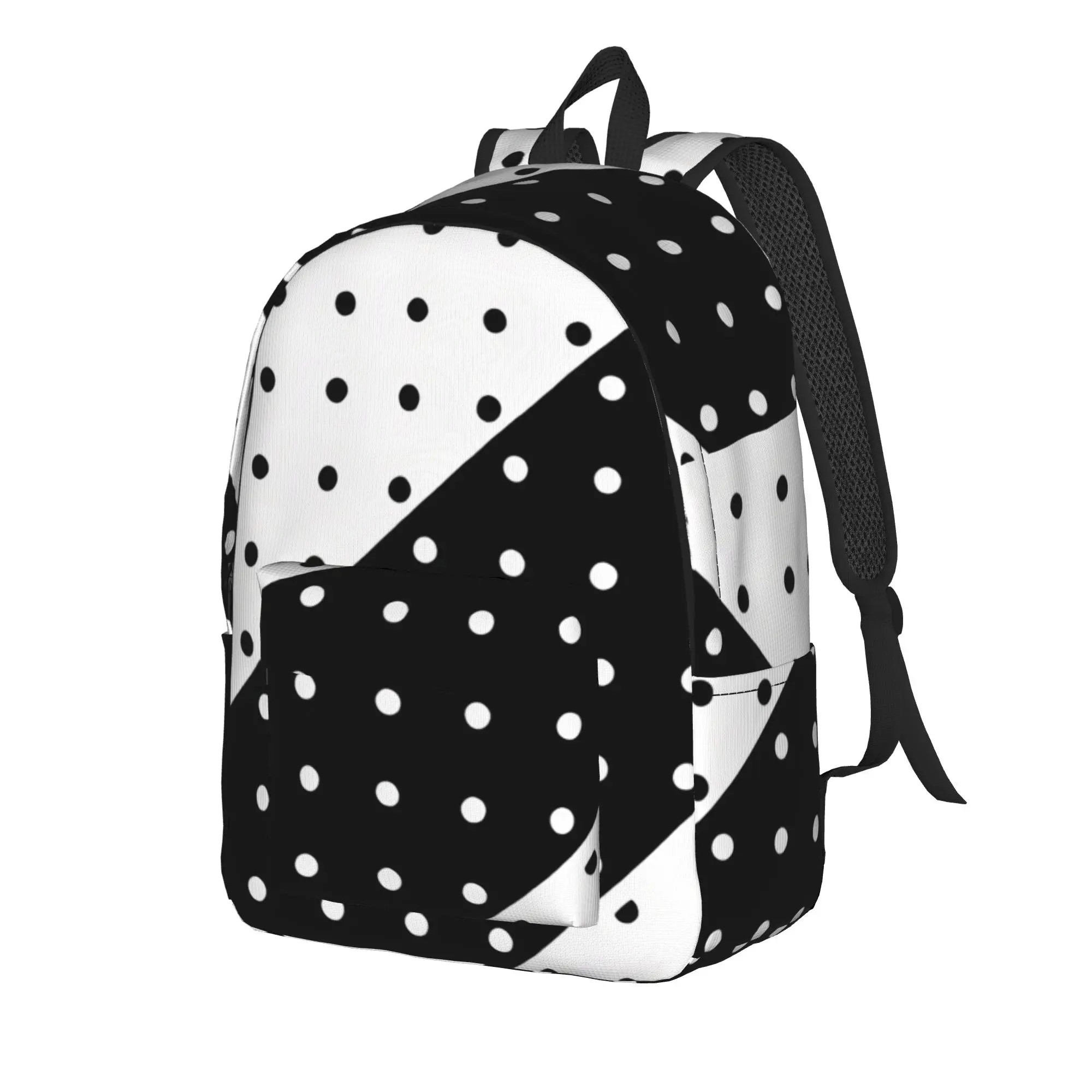 Diagonal Dot Patchwork Backpack  Female Polyester Travel Backpacks Print Cool High School Bags Rucksack