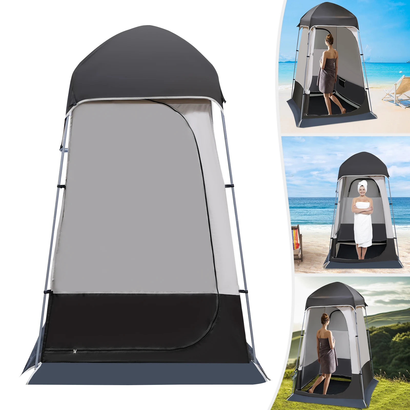 Coffee Color RV Camping Tent RV Camping Tent with  Anti-mosquito Mesh Outdoor Camping Privacy Shelter Anti-mosquito Tent