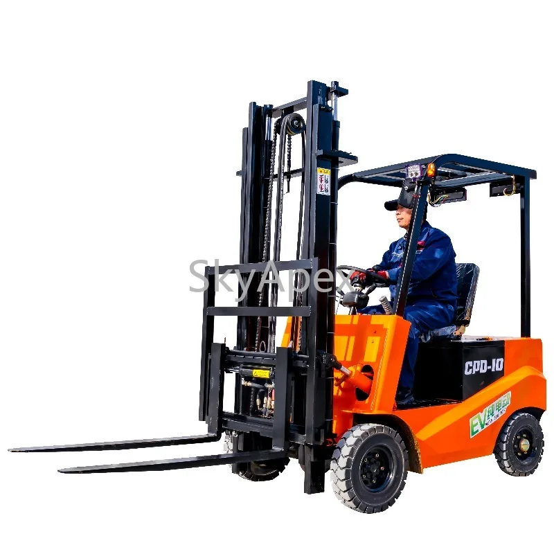 1トン電動フォークリフト、倉庫用コンパクト、3mリフト、カスタマイズリチウム電池、CE認証、工場直販、在庫あり