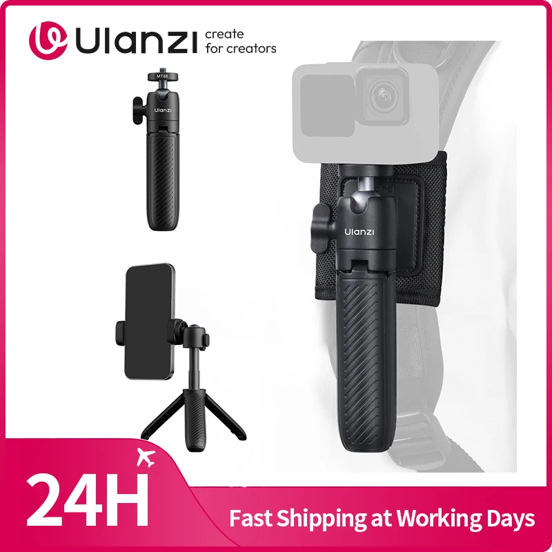 ​Ulanzi MT88 ClipMate Tripé Selfie Stick Tripé de mesa Suporte de tripé portátil para câmera de smartphone para Uka Mochila Clipe