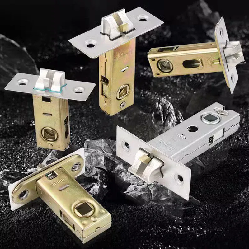 Bathroom Toilet Triple Rod Lock Tongue Plastic Steel Universal Reverse Lock Single Tongue Door Lock Body Silent Replacement