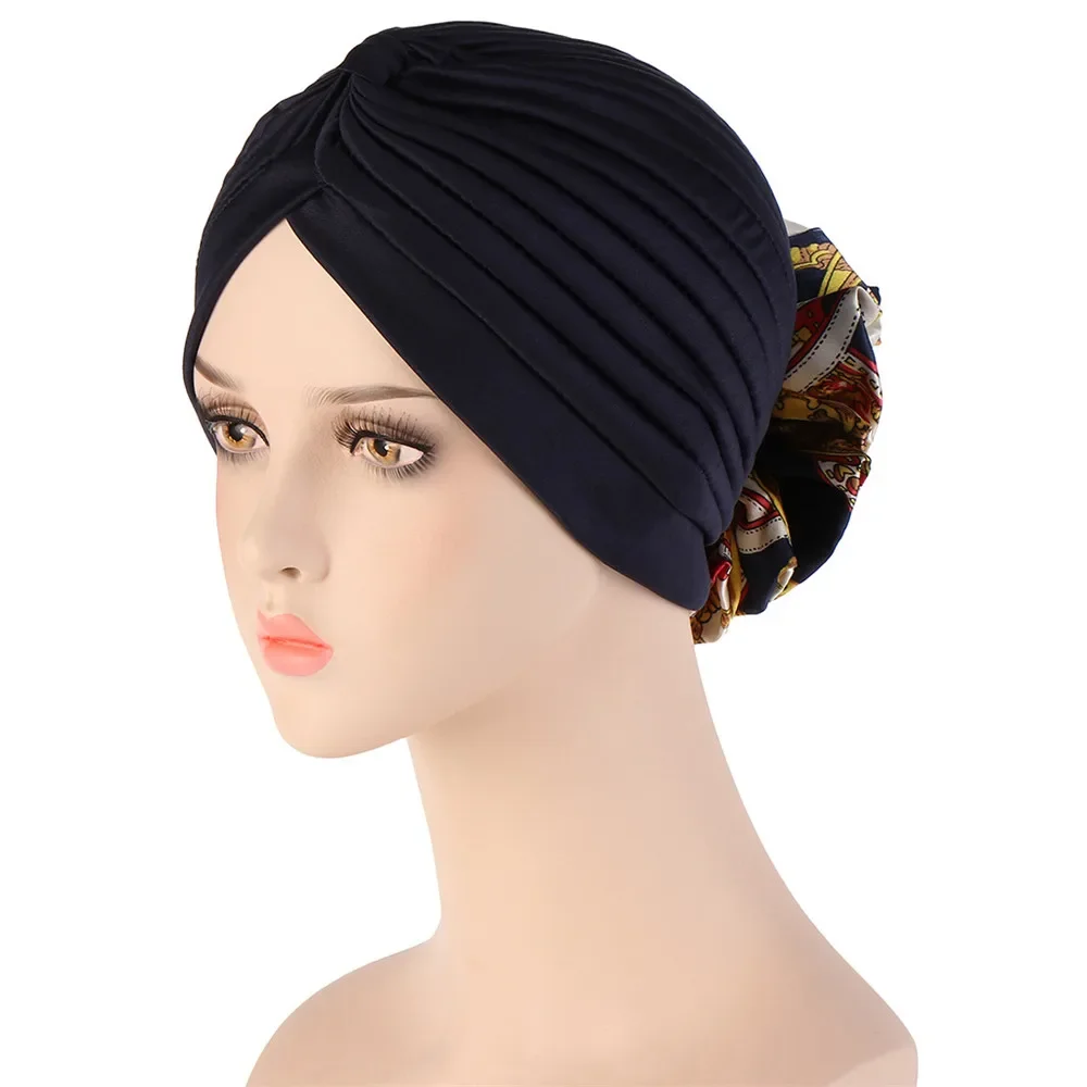 Grande Fiore Hijab Turbante Cofano Donne Musulmane Underscarf Hijab Islamico Cappello Interno Hijab Headwrap Chemio Caps Berretti Cancro Solido