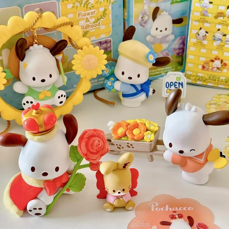 MINISO Blind Box Sanrio Pachacco Flower and Boy Series Model Animation Doll Ornament Kawaii Children's Toy Birthday Gift