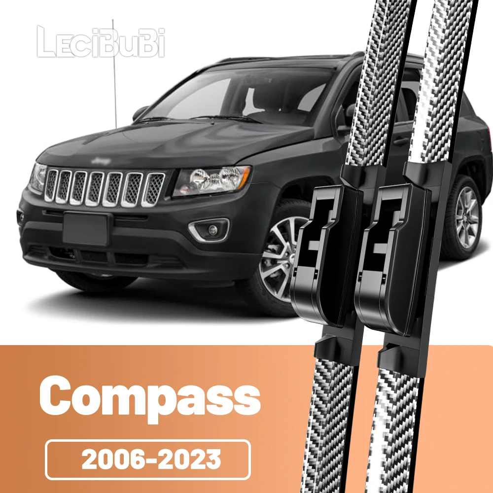 

2pcs Front Windshield Windscreen Wiper Blades Carbon Fibre Wipers For Jeep Compass MK49 MP 2006-2023 2013 2015 2016 2017 2019
