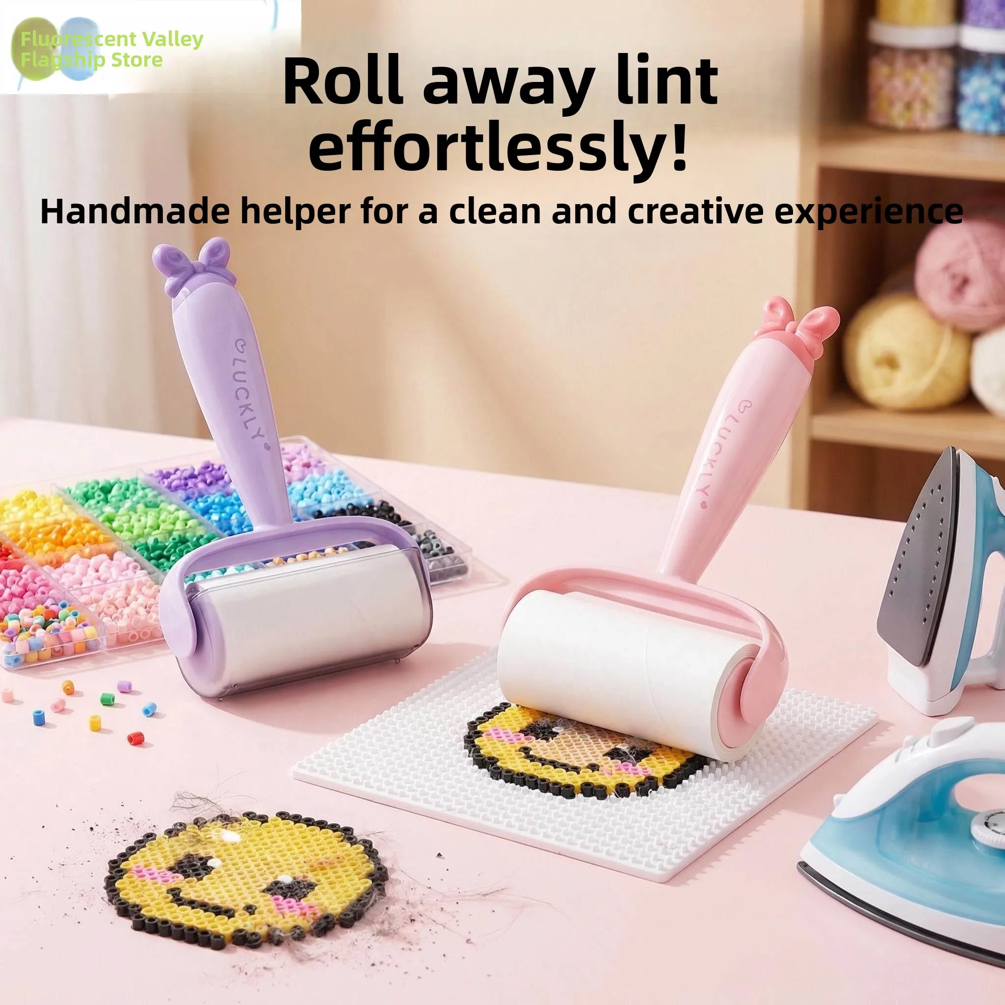 Portable  Sticky Roller Pet Hair Remover Strong Absorption Easy to Tear Home Clothes Dust Removal Tool ABS Material