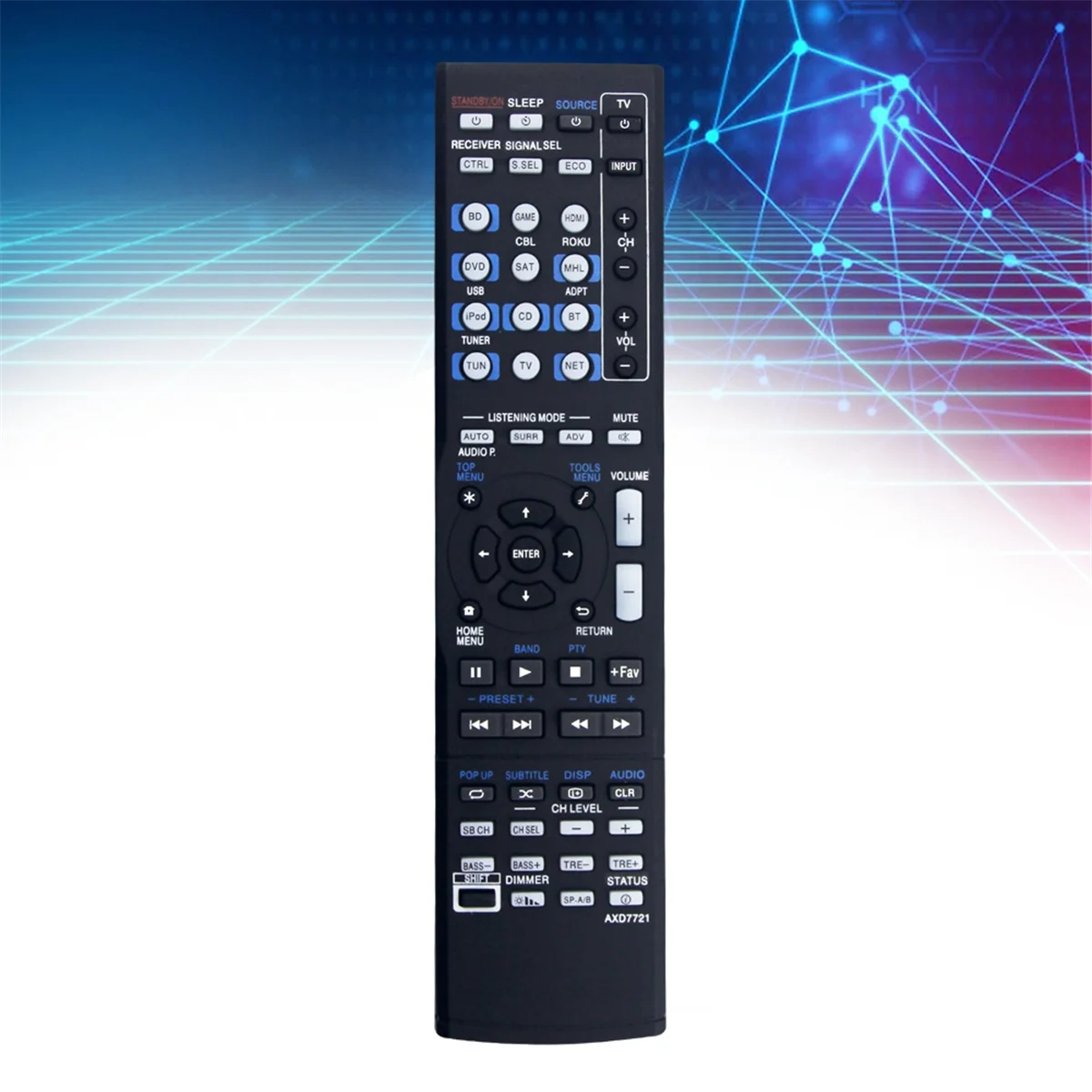 Ftyy-Replace AXD7721 Remote untuk Pioneer AV Receiver VSX-830 VSX-830-K VSX-1024 VSX-1029 VSX-45 VSX-44 VSX-454 VSX-824