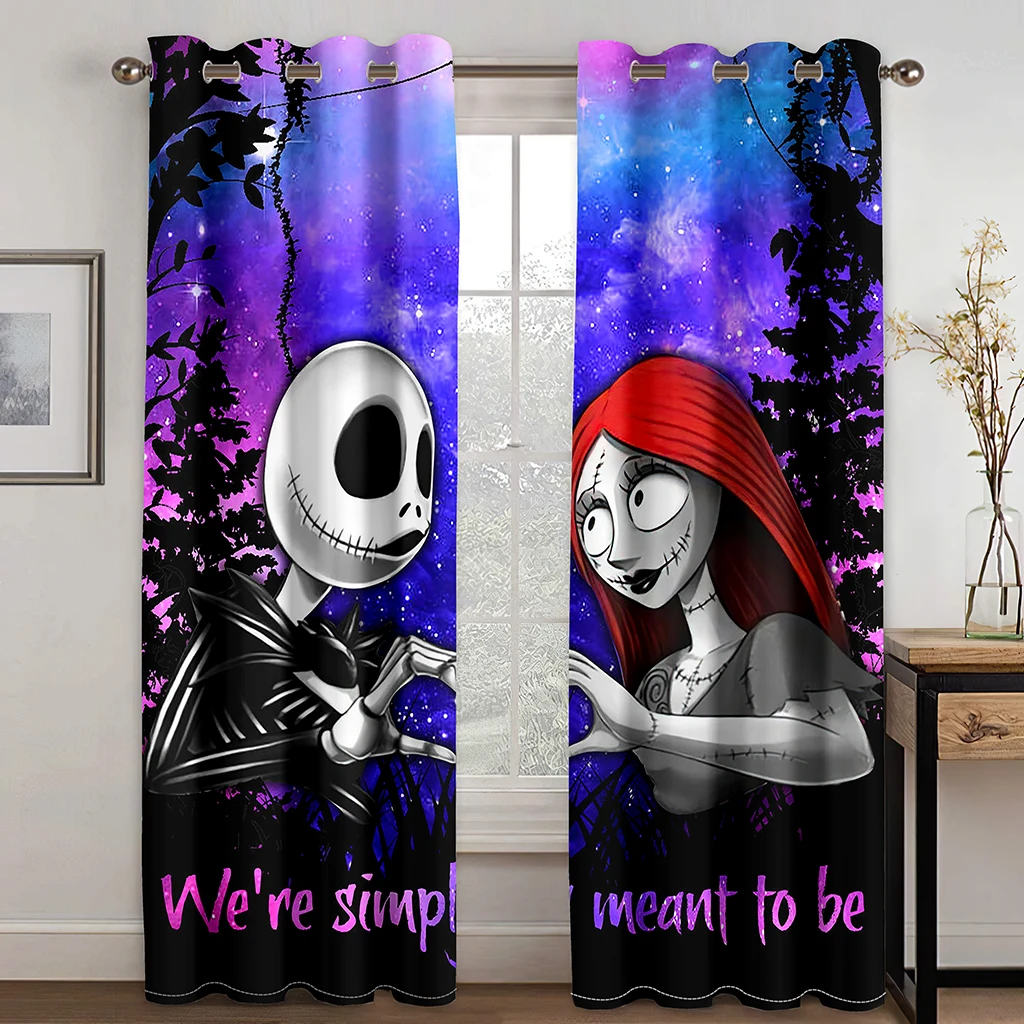 3D Cheap Gothic Wind Nightmare Before Christmas Zombie Bride Curtains 2PCS Children\'s Bedroom Living Room Study Decor Curtains