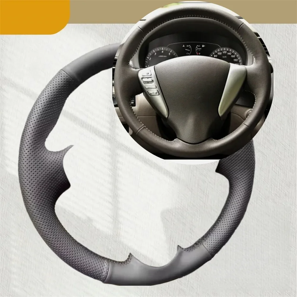 Künstliche Leder Auto Lenkrad Abdeckung Für Nissan Tiida Sylphy Sentra Versa Hinweis 2014-2017 Auto Zubehör Lenkung Wrap