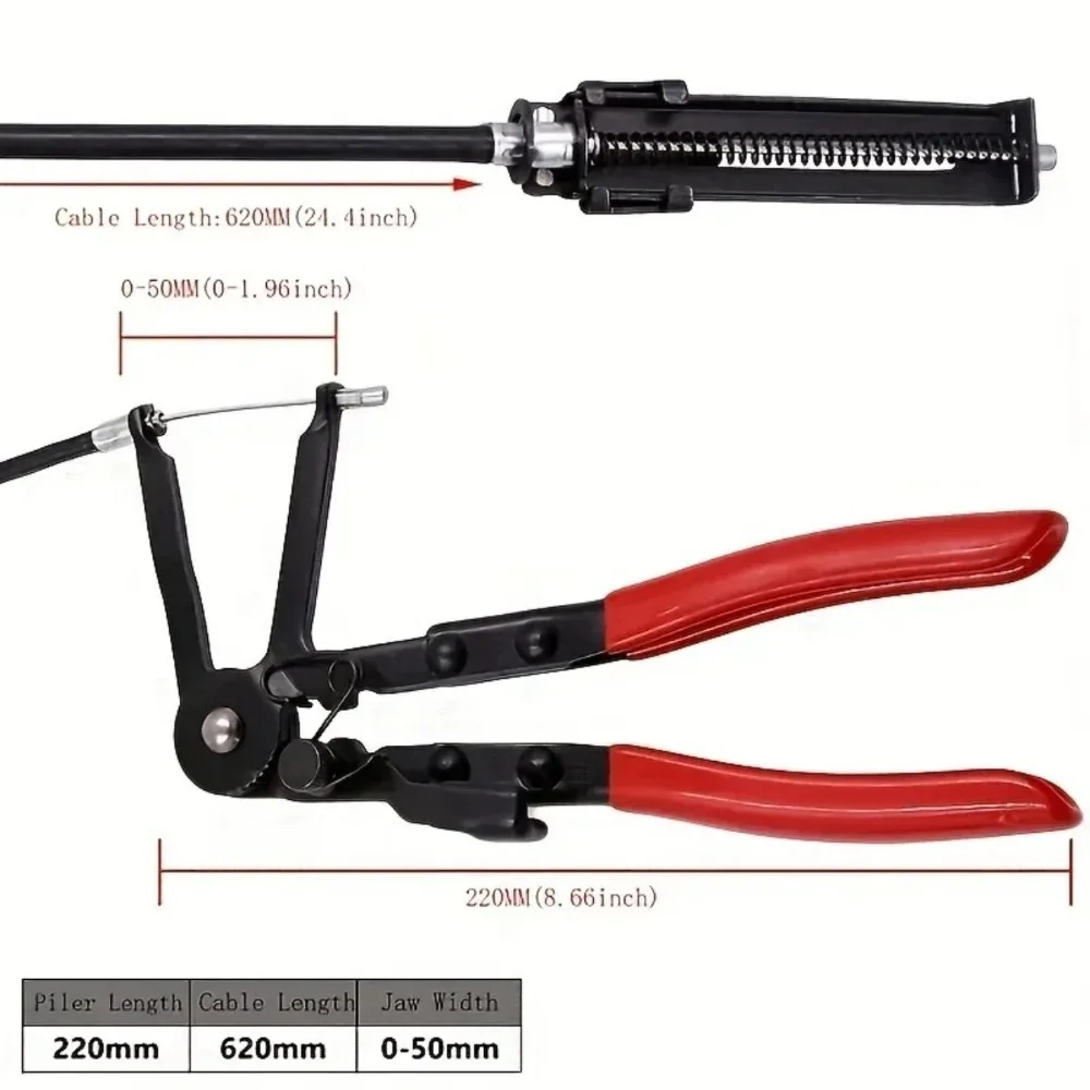 

Clamping Pliers Bendable Hose Clamps Cable Type Flex Cable Long Auto Hose Clamps Straight Hose Bundle Removal Auto Repair Tools