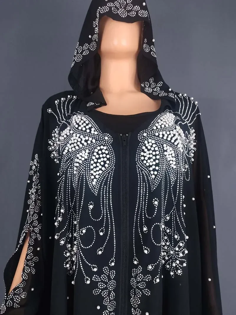 Vestido muçulmano com manga de morcego para mulheres, abaya, diamante, jalabiya, Marrocos Caftan, vestidos de festa, Dubai Abayas, kaftan, robe longo