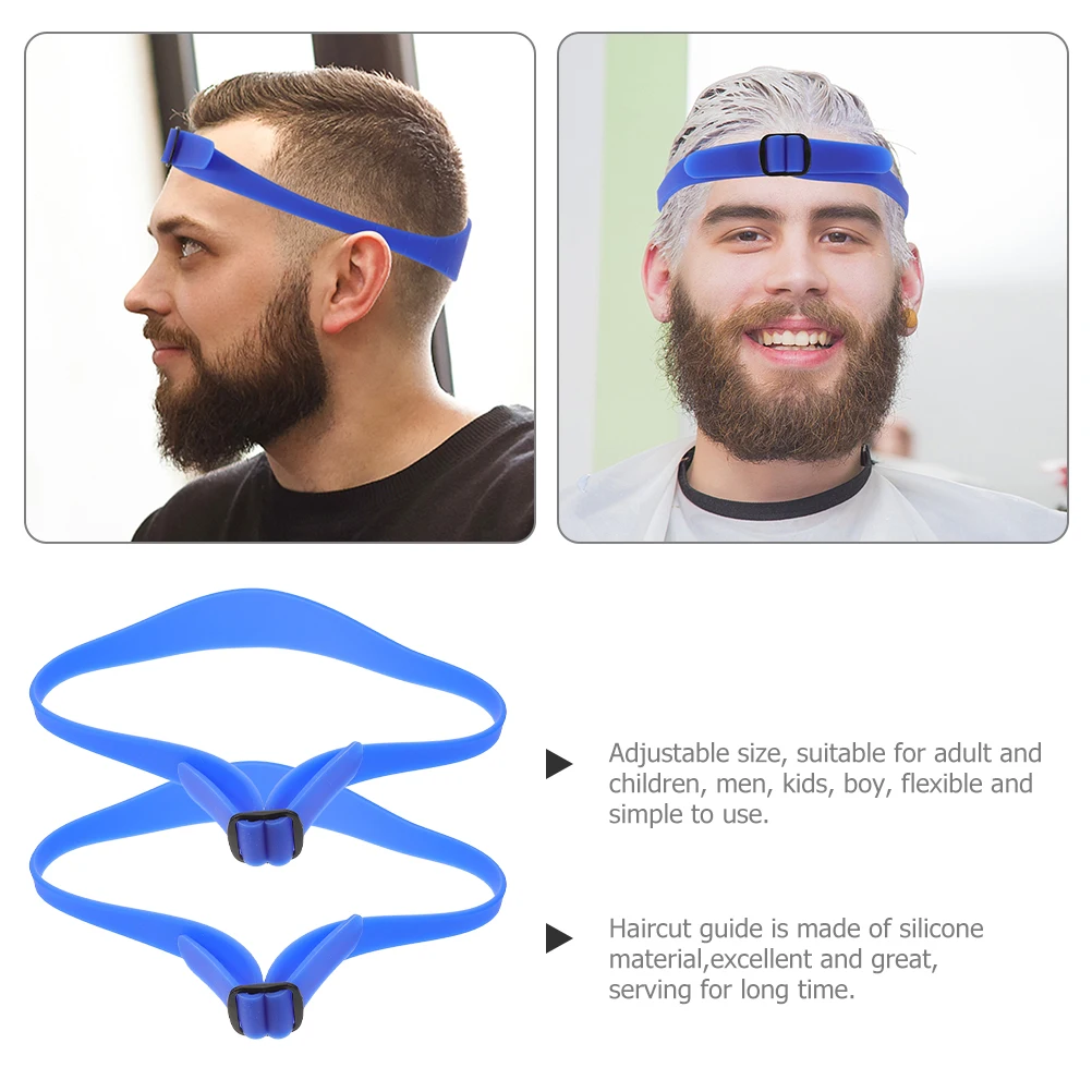 

2pcs Haircut Guide Blue Silicone Adjustable Fade Template for Men Kids Salon Hair Cutting Guide Tools Home Hair Cutting Tools