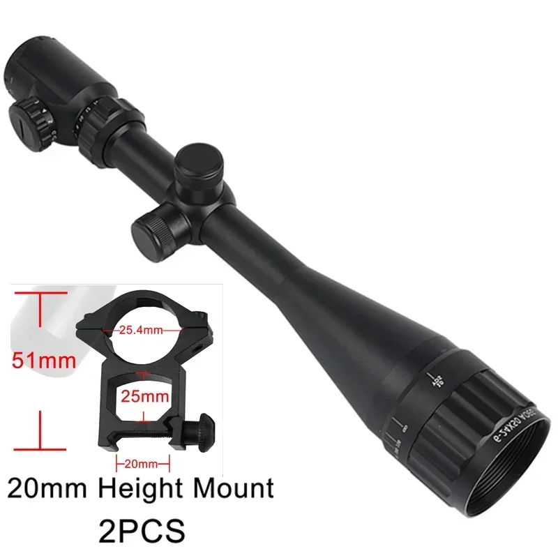 6-24x50 AOEG Jachtoptiek Richtkijker Rood/Groen Verlichting Verstelbaar Richtkruis Reflex Sight HD Richtkijker Tactische Accessoires
