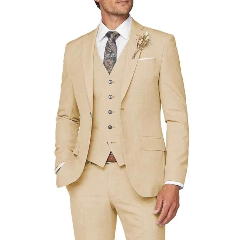 

Мужской костюм-тройка с цифровым принтом на одной пуговице: пиджак, жилет и брюки для свадьбы, вечеринки или банкета