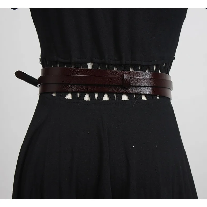 เสื้อโค้ทหนังวัวแท้สำหรับผู้หญิง ทรงเข้ารูป คาดเอวแบบกว้าง สไตล์แฟชั่นยุโรปอเมริกัน พร้อมสายคาดเอวหนังแท้