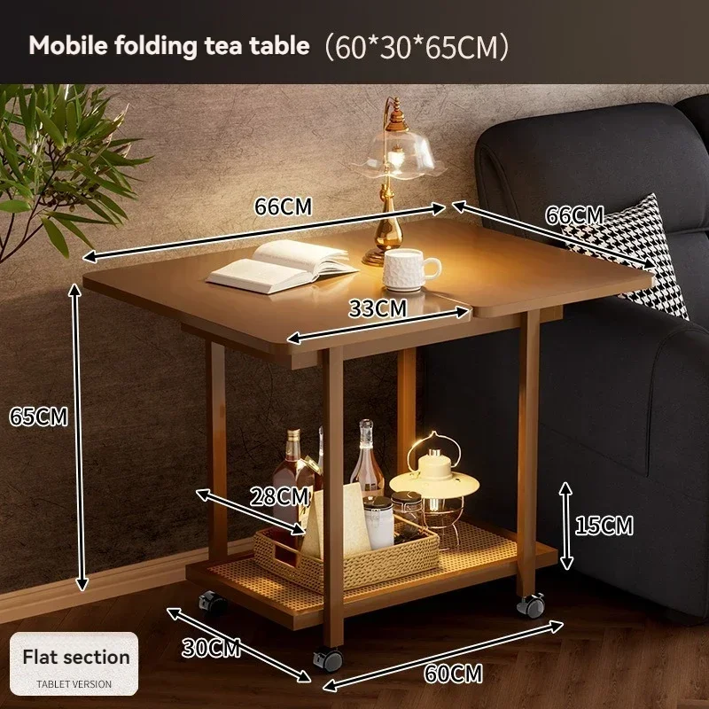 

Removable Edge Table, Foldable Coffee Table, Living Room Sofa, Side Cabinet, Household Small Table, Antique Style Solid Wood
