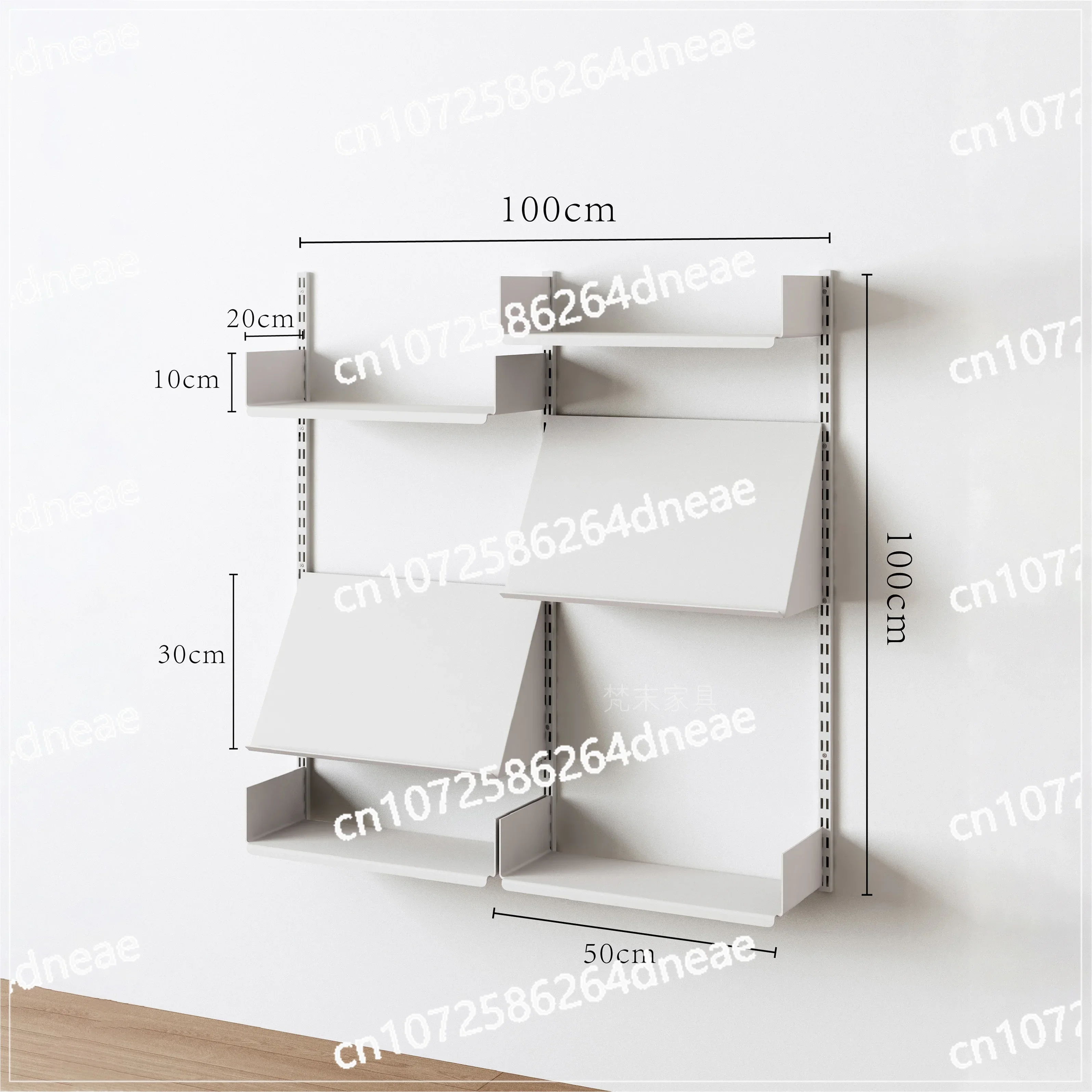 

On wall track bookshelf, wall mounted , living room shelf, storage rack