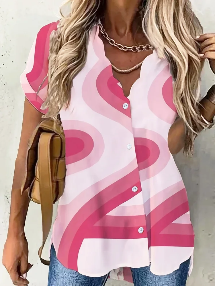 

Женский элегантный модный топ больших размеров, V-образная отделка с рюшами.