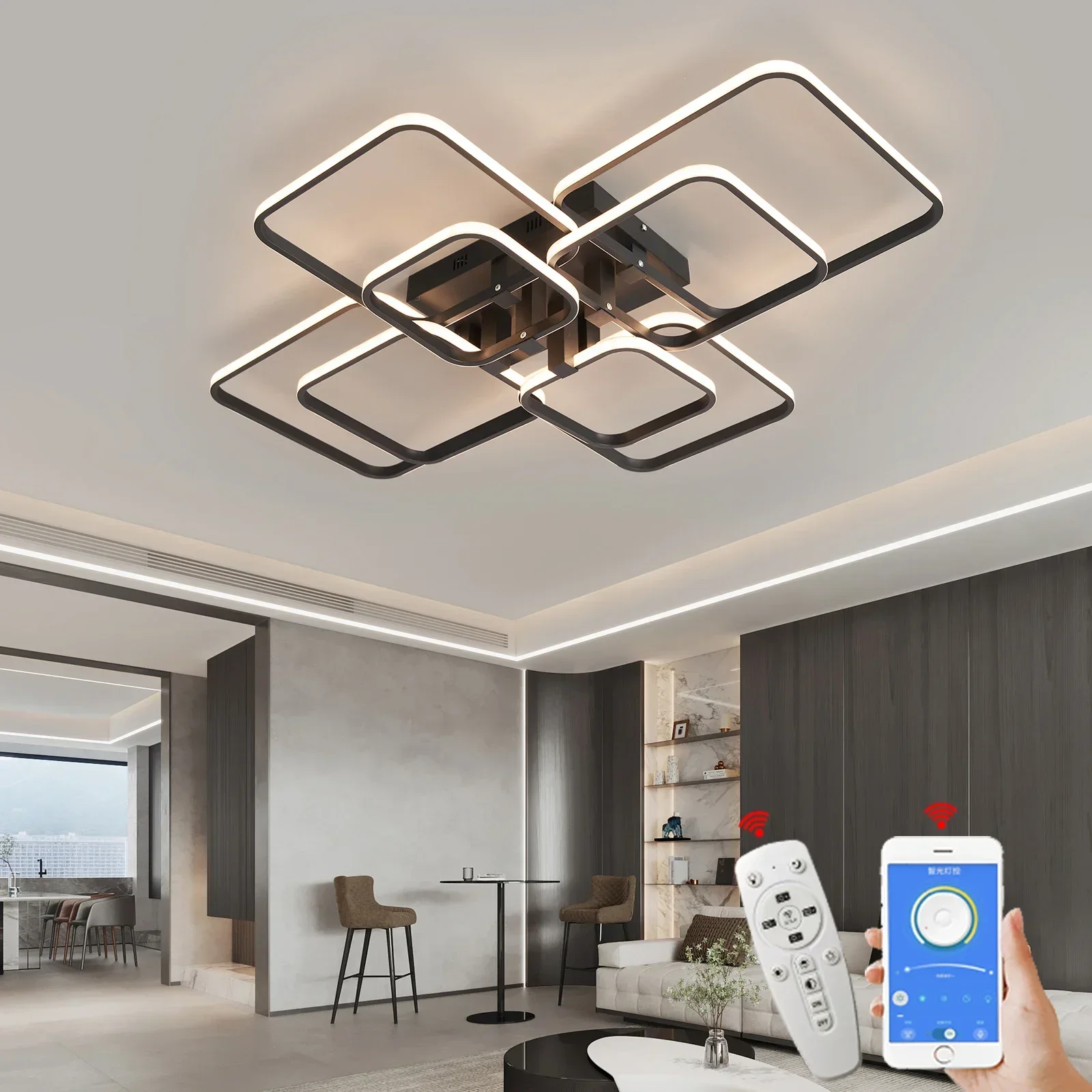 

Alexa Modern LED Chandelier for Living Room Bedroom Study 90-260VLED Indoor Chandelier Fixture lámpara 거실등 люстра потолочная