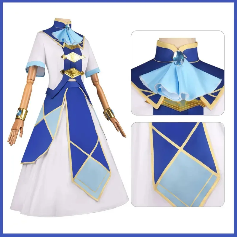 Anime My Next Life as a Villain Cosplay Costume Blue Princess Dress Wig Women Sexy Carnival Set