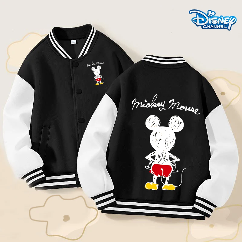 

Minnie Mickey Mouse Boy girl Jackets Disney Anime Character Baseball Jacket Men Women Fashion Cool Top Coat Couple Clothes Gifts