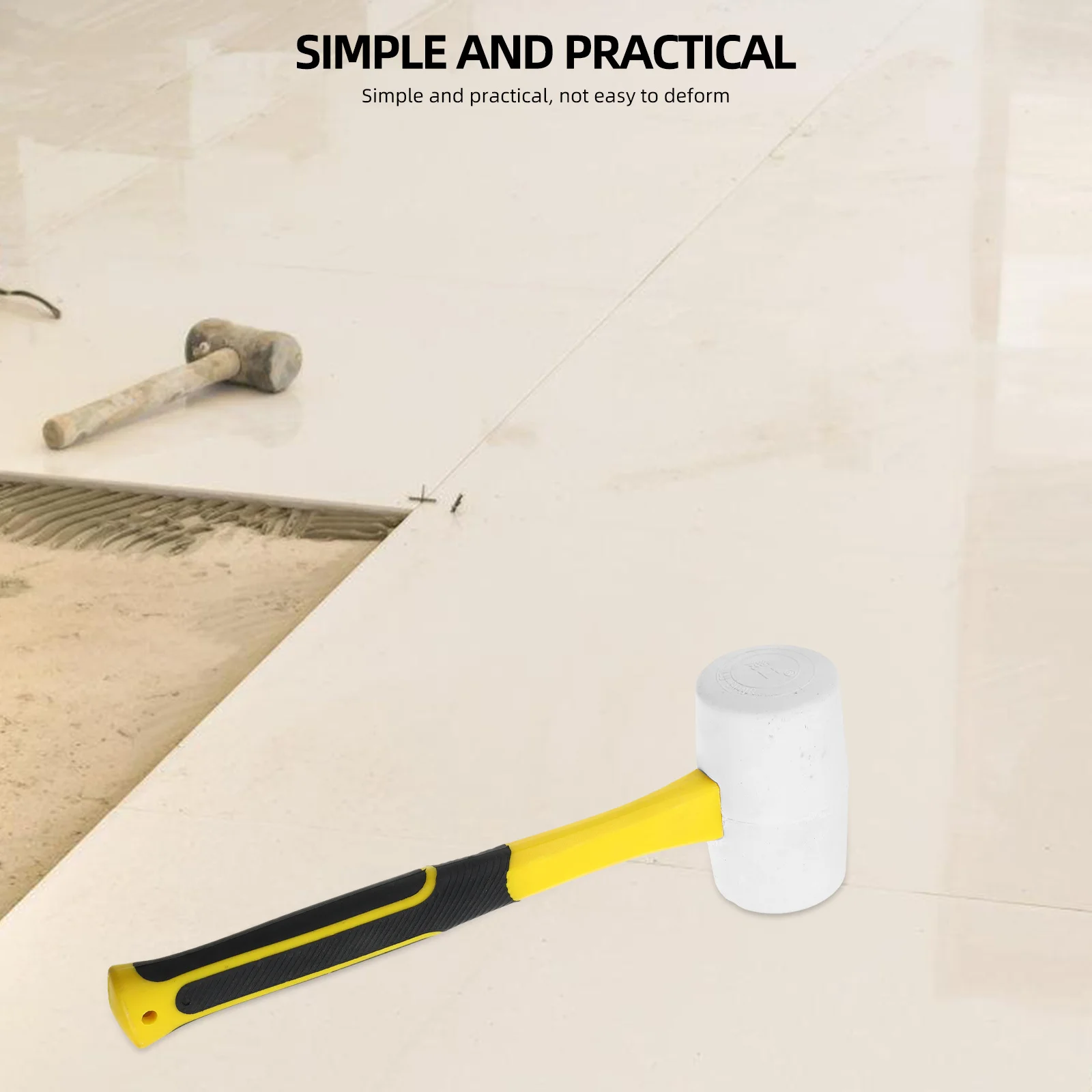 

Rubber Mallet Durable Non-Slip Handle For Woodworking Tile Flooring Installation Small Hammer Tool Hand Tools