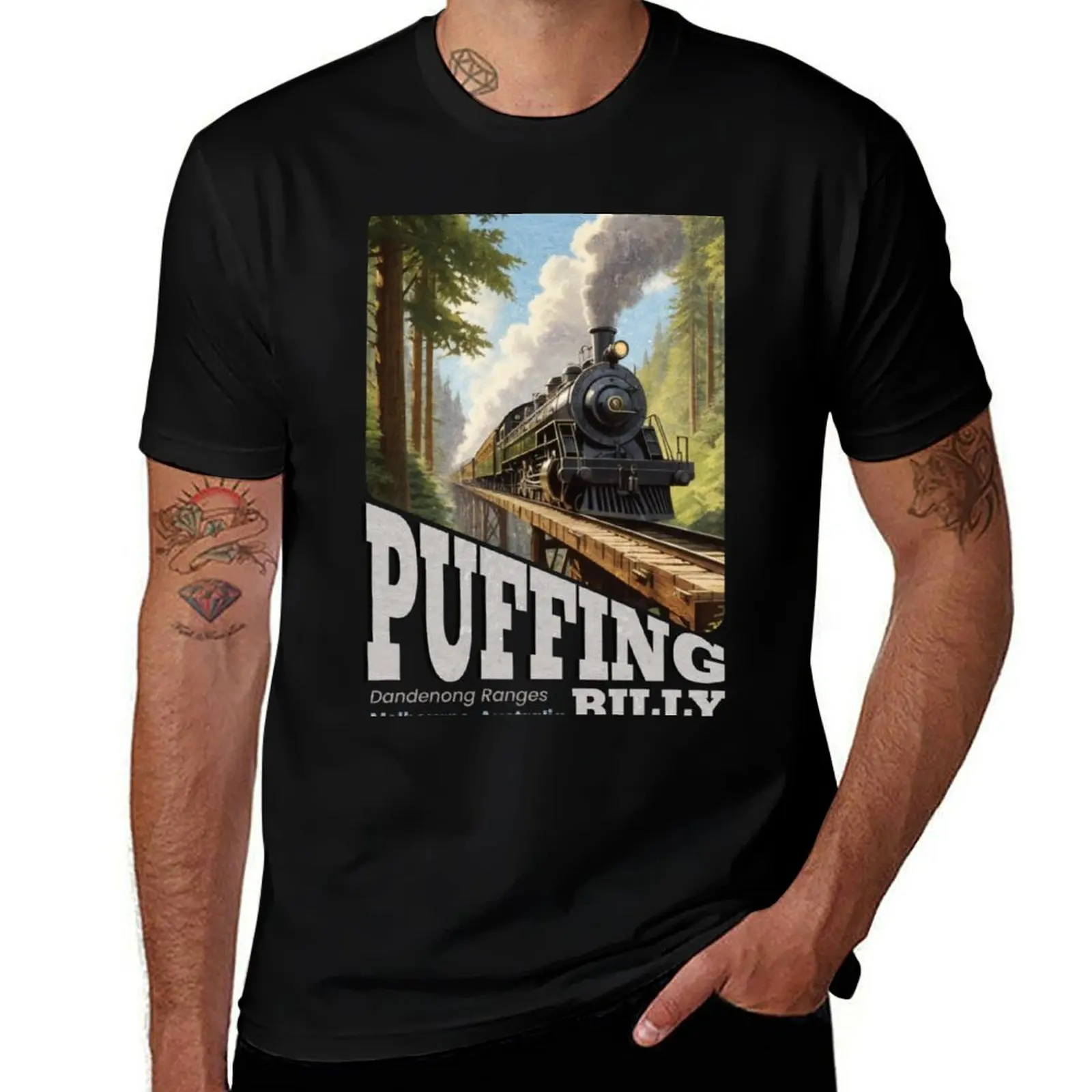 puffing billy vintage T-Shirt cute clothes anime plus size clothes vintage graphic tee anime shirts men