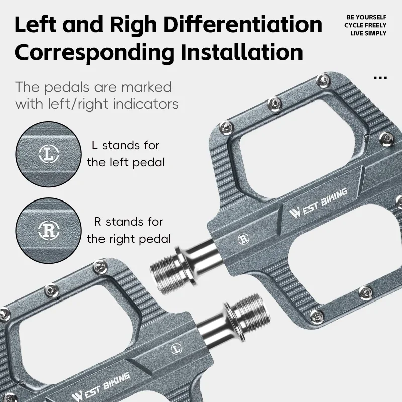 

Велосипедные педали WEST BIKING с 3 подшипниками из алюминиевого сплава, педали для шоссейного велосипеда MTB, противоскользящие сверхлегкие герметичные подшипники, велосипедные педали