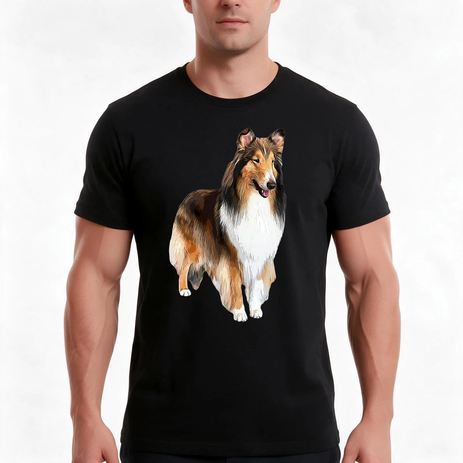 Rough Collie Stunning Look! T-Shirt Summer Casual Cotton Tee, Unisex Men Women