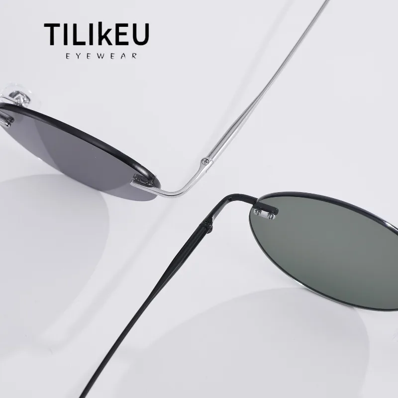 

Small Size Korean Fashion Pure Titanium Rimless Sunglasses Women Luxury Travel Driving Polarized Sunglasses Men Small Face UV400